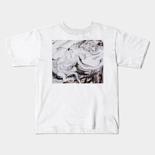 Elegant dark swirls of marble Kids T-Shirt